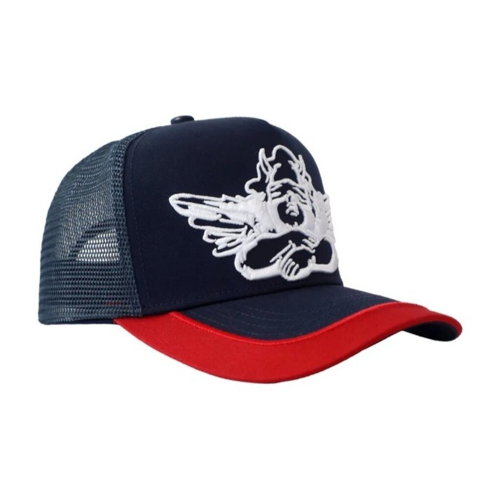 Boys Lie Redline Trucker Hat in Blue Multi
